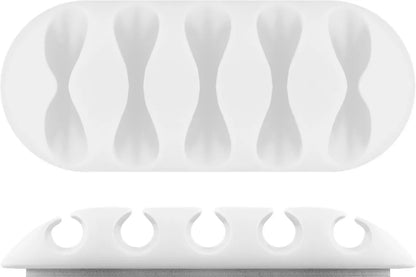 Cleme pentru gestionarea cablurilor Goobay set 5buc alb