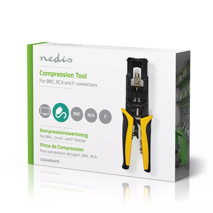 Cleste compresie Nedis conectori F BNC RCA RG58 RG59 RG6 otel calit