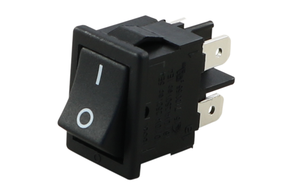 Comutator 6A-250V ON-OFF cu retinere 19.2x13 mm negru GBC 24.2335.04