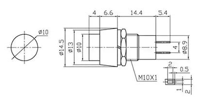 Comutator actionat prin apasare fara retinere OFF-(ON) 1A /250VAC NINIGI PBS-20B-2