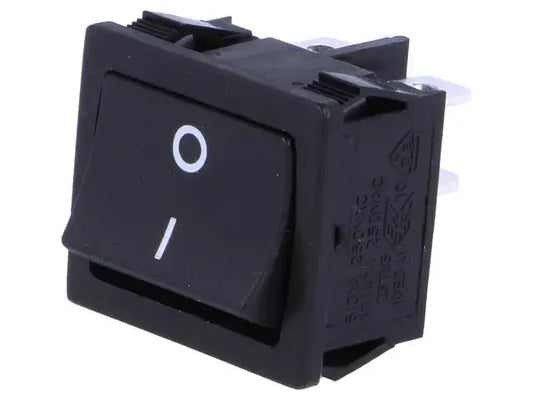 Comutator cu retinere 2 pozitii ON-OFF 6A /250VAC 22x19.6 mm negru SCI R13-33A-02-BB-2D