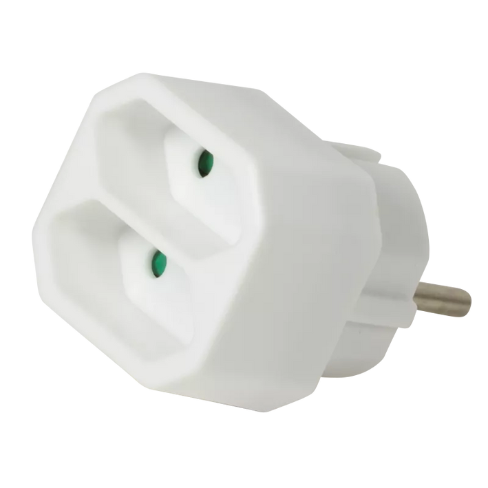 Conector alimentare AC SCHUKO splitter alb 2x soclu EURO LOGILINK LPS218
