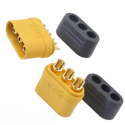 Conector alimentare DC mufa MR60 tata 3pin 30A 500V lipire pe cablu AMASS MR60-M