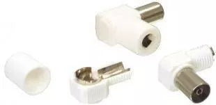Conector coaxial mama ecranat plastic cotit 90 grade Valueline