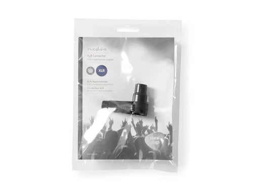 Conector XLR 3-pini mama 90 grade negru Nedis COTP15903BK