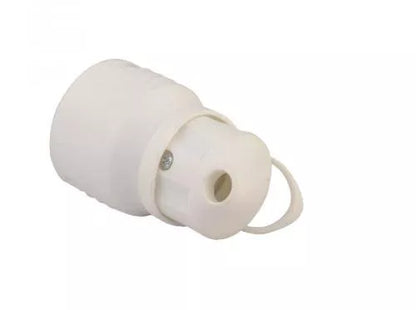 Cupla Schuko mama cu inel de prindere iesire laterala alba 16A 3500W Well