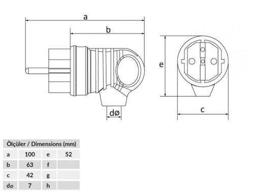 Fisa schuko cauciuc cu inel Bemis BK1-1402-2021 2P+E 16A 250V IP44 negru