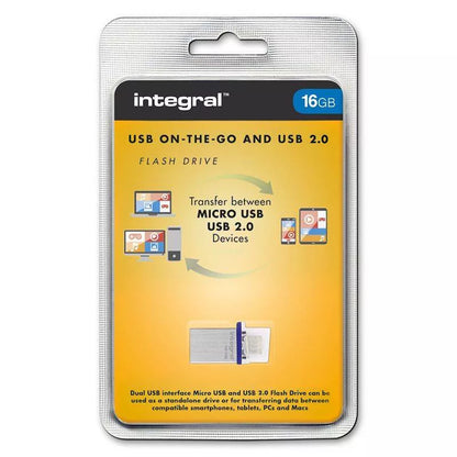Flash Drive USB 2.0 16GB +micro USB OTG INTEGRAL