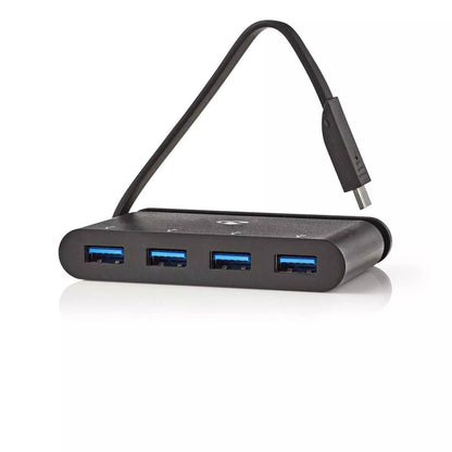 Hub Computer USB Type C - 4x USB 3.0 negru Nedis