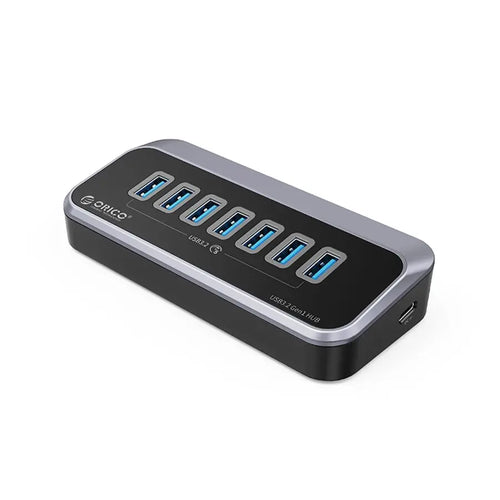 HUB USB Orico M3U3-7A-10-BK cu 7 port-uri USB3.2 gri 1m