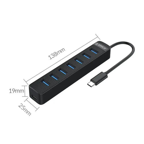 HUB USB Orico TWC3-7A-BK cu 7 port-uri USB3.0 negru 15cm