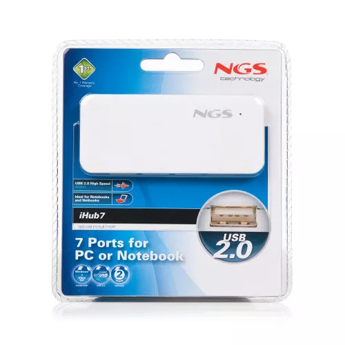 HUB USB2.0 cu 7 porturi si adaptor alimentare iHub7 NGS