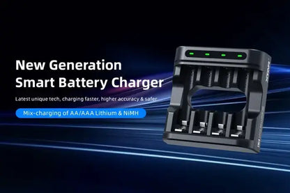 Incarcator acumulatori Li-ion si NiMH pentru 4 sloturi AA/ AAA USB-C XTAR L4 KT