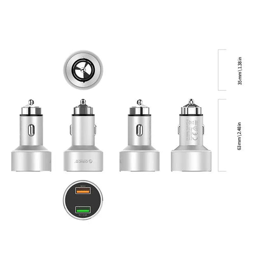 Incarcator auto 2x USB QC3 Orico UPC-Q2 12-24V 30W argintiu
