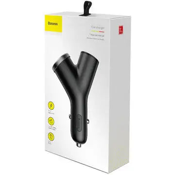 Incarcator auto Baseus CCALL-YX01 Y type Quick Charge 40W 2x USB Output 4.5V/5A +1x bricheta auto negru