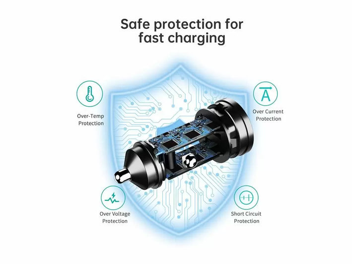 Incarcator auto Choetech TC0014 1x USB type C 1x USB A PD 60W TC0014-BK