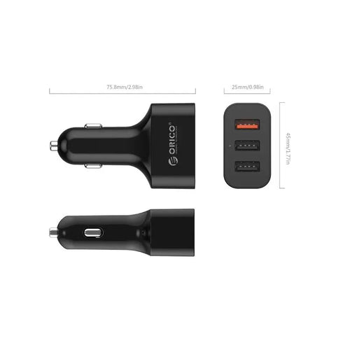 Incarcator auto Orico UCH-Q3 35W 3 Port negru