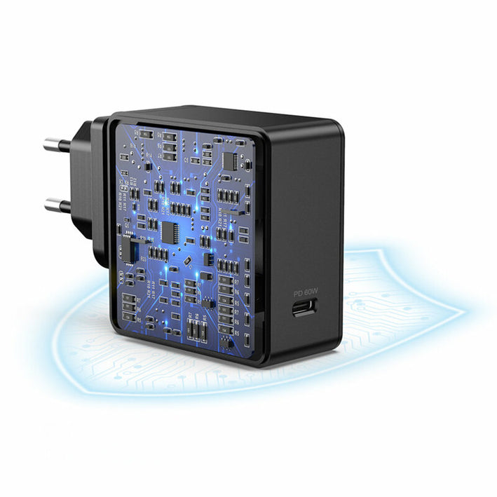 Incarcator retea 1x USB type C PD 60W negru Choetech Q4004