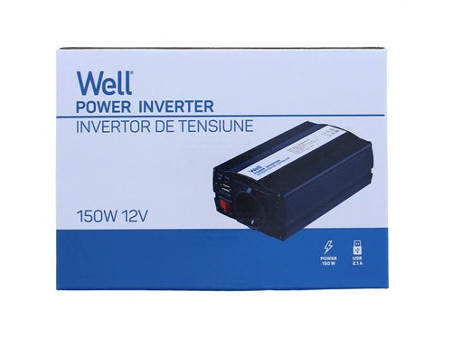 Invertor de tensiune 12V-230V 150W si USB 5V 500mA Well