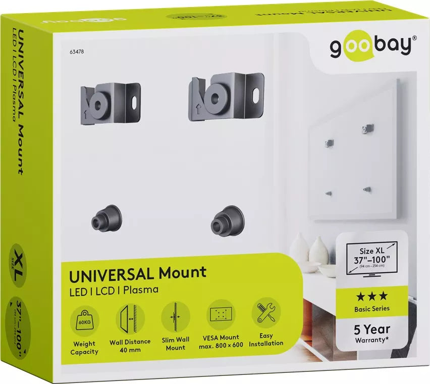 Kit de montare suport de perete pentru TV ecran 37"-70" interfata de montare pana la 800 x 600 mm Goobay