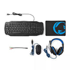 Kit Gaming cu fir 4 in 1 tastatura Casti Mouse MousePad Nedis