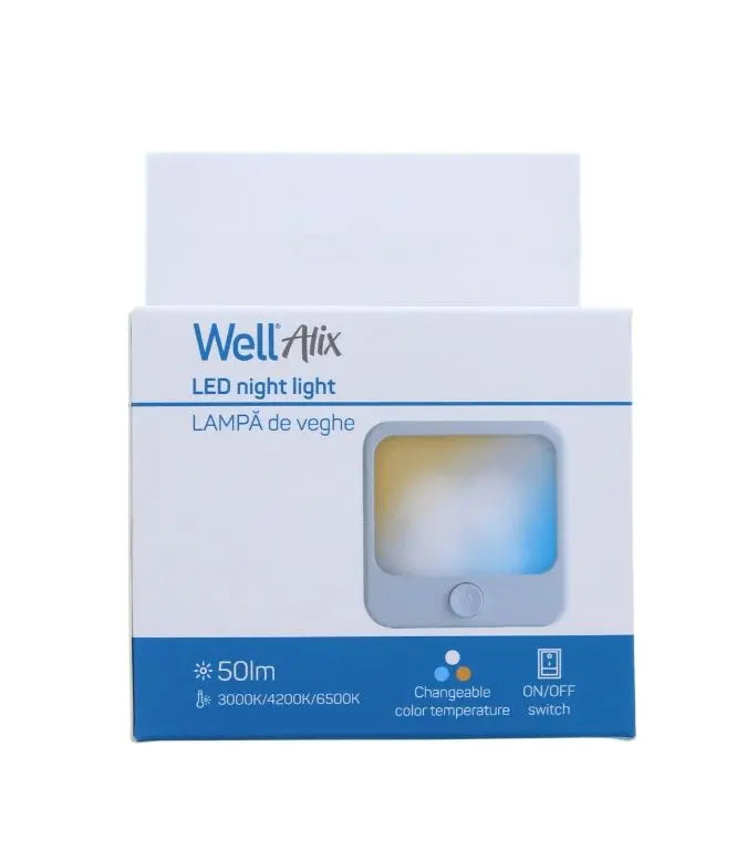 Lampa de veghe Well LEDNCCT-ALIX-WL 1W 50lm 3000K /4200K /6500K cu intrerupator ON/OFF