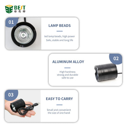 Lampa UV LED 3W alimentare USB pentru fixare vopsea /masca protectie lipire PCB BST-9147