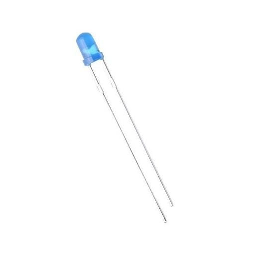 LED 3mm albastru 500-750mcd 30° Parte frontala convex 12V OPTOSUPPLY OSB5SA3134A-12V