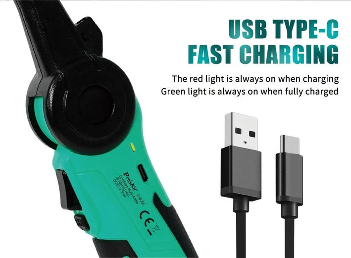 Letcon de lipit Pros`Kit SI-B20L 16W cu cap mobil fara fir cu USB-C si acumulator