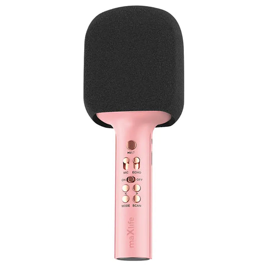 Microfon Karaoke Bluetooth cu difuzor incorporat roz maXlife MXBM-600 OEM0200494