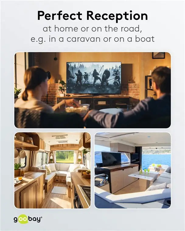 Mini antena magnetica pasiva DVB-T2 HD FM DAB Goobay 67090