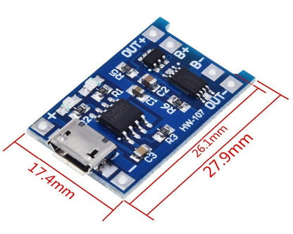 Modul de incarcare 18650 cu alimentare micro USB max. 1A MODUL INC MICRO
