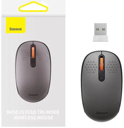 Mouse Baseus B01055503833-00 wireless 2.4GHz si Bluetooth optic 800/1200/1600dpi butoane/scroll 3/1 gri