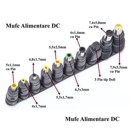Mufa adaptoare alimentare DC 2.5x5.5 mm mama la 6.3x3 mm tata