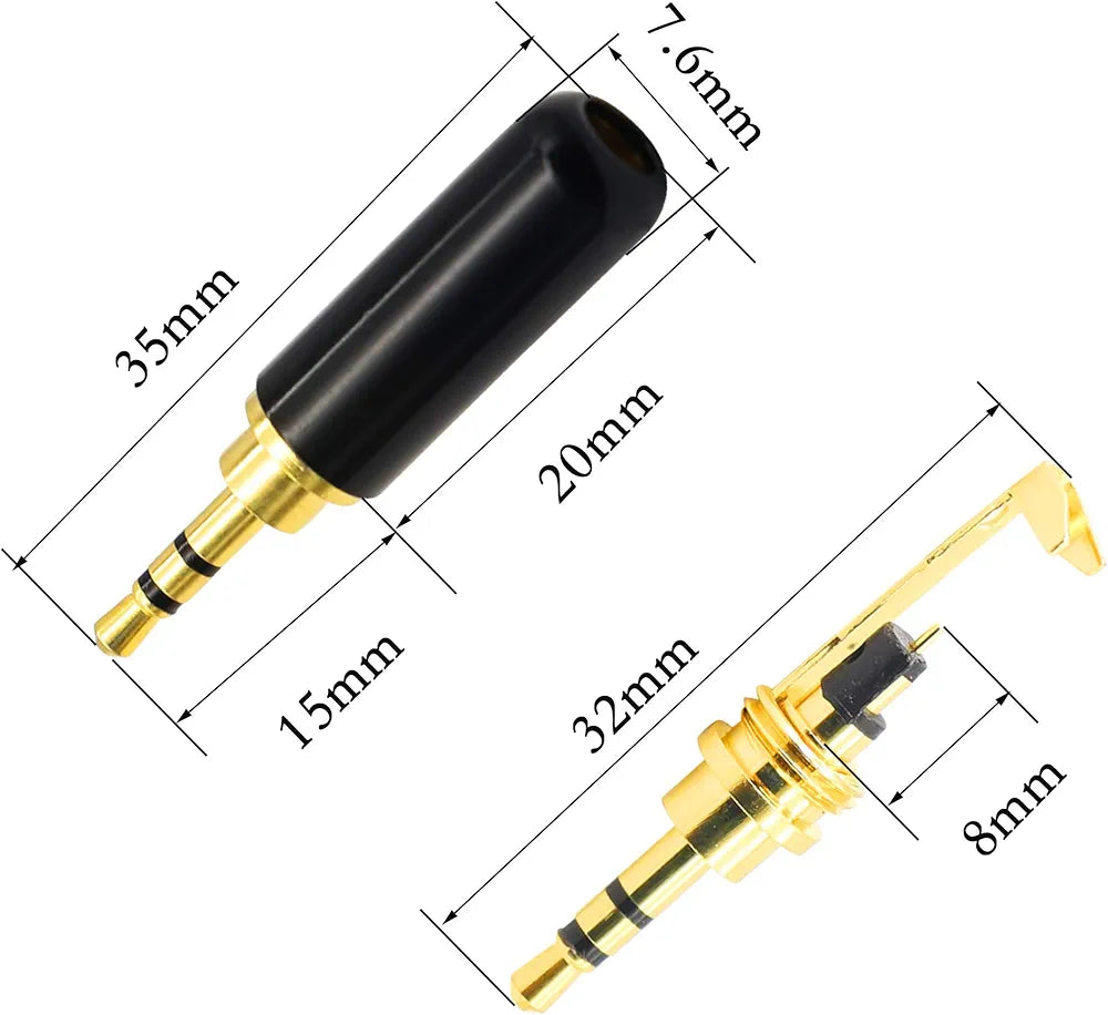 Mufa audio Premium slim JACK 2.5 mm Stereo tata contacte aurite carcasa metal