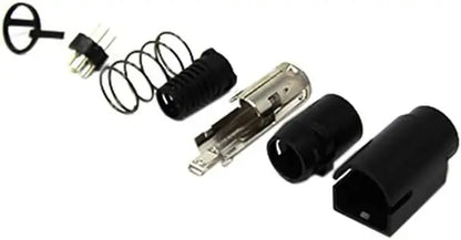 Mufa conector alimentare DC tata 3 pini lipire 6.5mm montare pe cablu Ninigi PC-MDP-401-3P