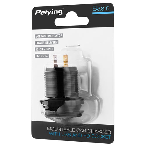 Mufa montaj incarcare USB PD Type C si USB QC 3.0 48W PEIYING PY-CHR0006