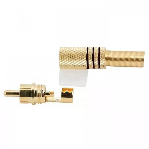 Mufa RCA aurita inel negru tata cablu maxim 6mm