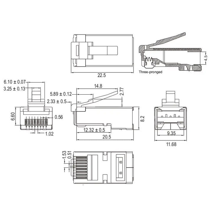 Mufa retea RJ45 pentru cablu STP CAT6 23-26AWG 1buc Goobay 72502