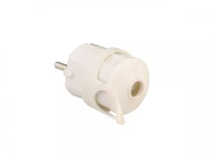 Mufa tata Stecher Schuko cu inel de prindere iesire dreapta alb 250V 16A Well