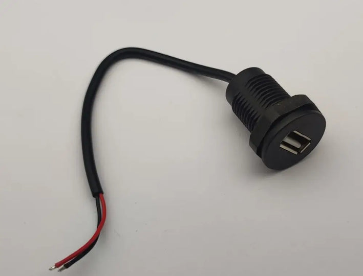 Mufa USB2.0 mama panou tip A 1 port gabarit mic cu 2 fire diam. 16mmx30mm