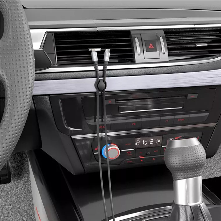 Organizatoare cabluri 6buc cu 2 sloturi negru Goobay