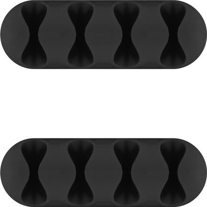 Organizator cabluri 4 sloturi negru set 2buc Goobay 70406