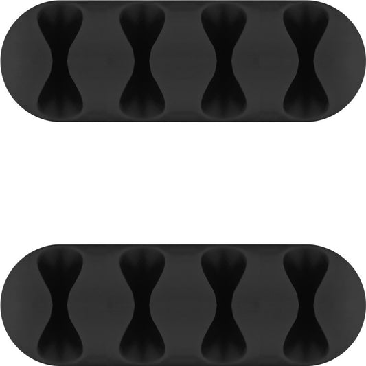Organizator cabluri 4 sloturi negru set 2buc Goobay 70406