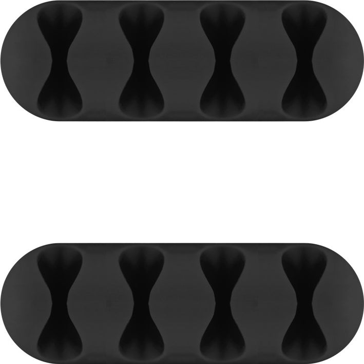 Organizator cabluri 4 sloturi negru set 2buc Goobay 70406