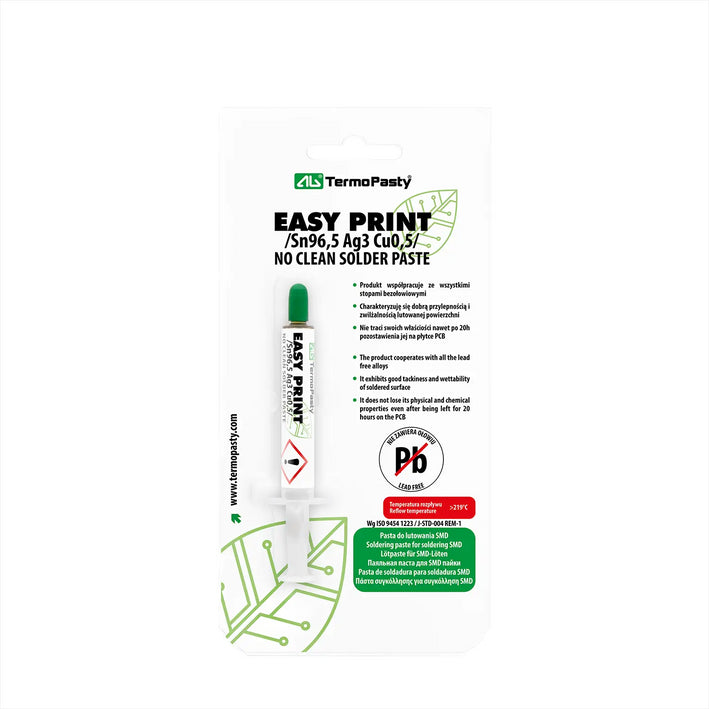 Pasta de lipit Easyprint /Sn96.5 Ag3 Cu0.5/ seringa 1.4gr 6grame TermoPasty AGT-028