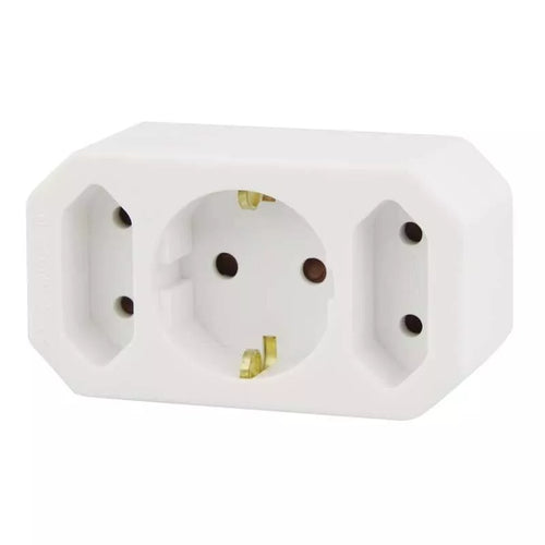 Priza Schuko la 1x schuko +2x Euro mama 2500W 250V 10A Emos