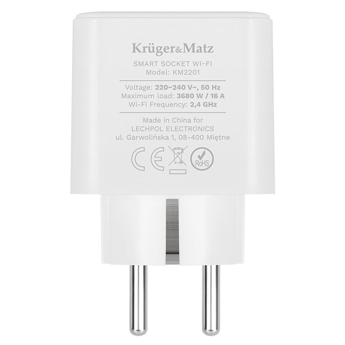 Priza Smart WIFI CONNECT P3 TUYA Kruger&Matz 3680W 16A +timer/masurare consum de energie