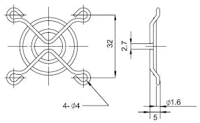 Protectie 40x40mm pentru ventilator Material metal Fixare cu surub negru TQSolution