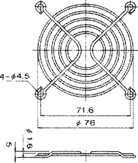 Protectie 80x80mm pentru ventilator metal fixare surub argintiu TQSolution FG-08